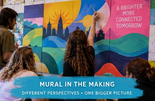 Collaborative mural team building Chicago