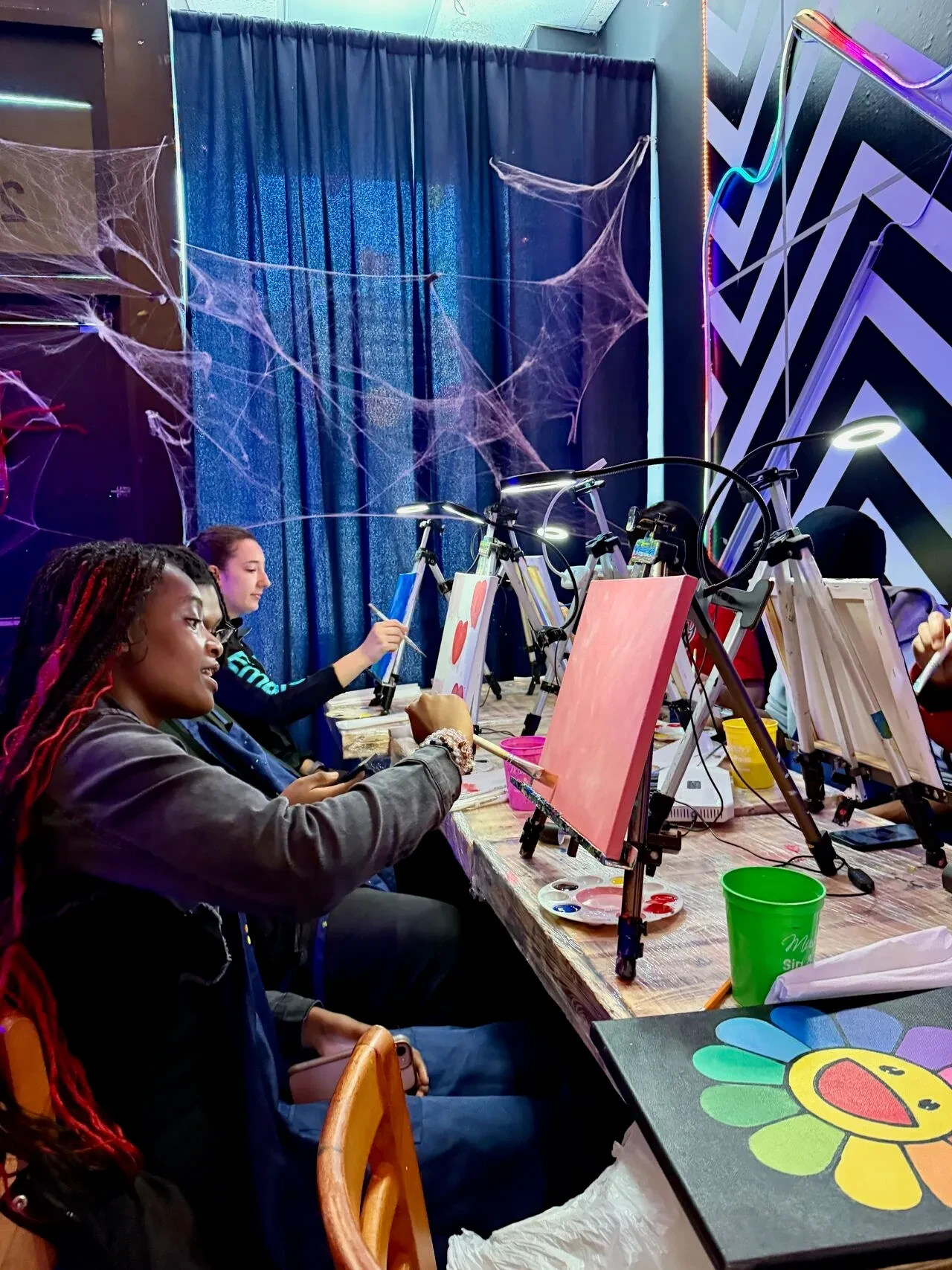 High school students engaged in creative workshop at Museica